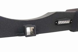 Fishbone Offroad Steel Rear Bumper w/ LEDs: Jeep Wrangler JK (2007-2018) Blk Textured Powdercoat