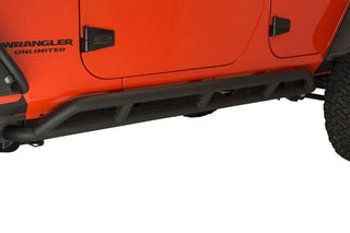Fishbone Offroad Steel Rock Sliders: Jeep Wrangler JK (2007-2018) w/ Black Textured Powdercoat