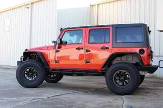 Fishbone Offroad Steel Rock Sliders: Jeep Wrangler JK (2007-2018) w/ Black Textured Powdercoat