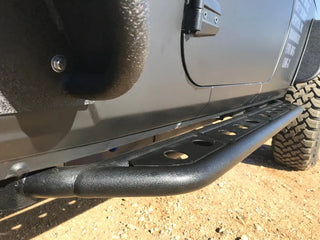 Fishbone Offroad Black Textured Powder Coated Steel Side Steps: Jeep Wrangler JK 2007-2018