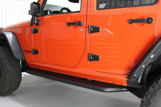 Fishbone Offroad Black Textured Powder Coated Steel Side Steps: Jeep Wrangler JK 2007-2018