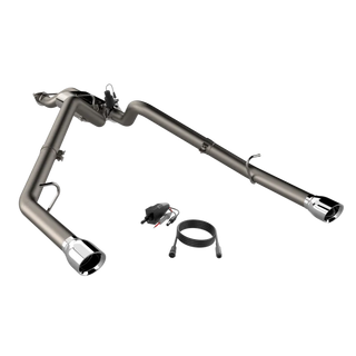 QTP Screamer Split Rear Exit Cat Back: Ram 1500 2019-2024