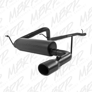 MBRP Black Cat Back Single Rear Exit Exhaust: Jeep Wrangler (07-17) / Wrangler JK (18)