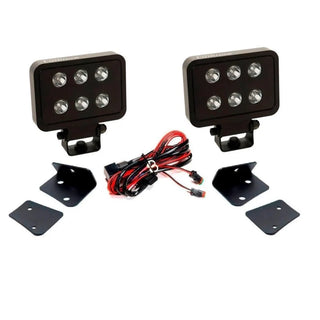 Putco Luminix 4in LED Light Blocks Kit w/ Window Brackets: Fits Most Jeep Wrangler Models (2007-2018)
