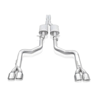 Stainless Works Redline Catback Exhaust Quad 4" Tips (REAR): 15-23 Dodge Challenger R/T Scat Pack 6.4L / SRT 392 / Hellcat 6.2L
