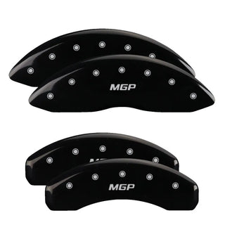 MGP Caliper Covers (FRONT AND REAR): Ram 1500 (19-21) w/ Black Finish, Silver Characters, MGP Logo