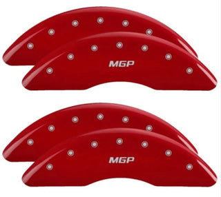 MGP Caliper Covers (FRONT AND REAR): Ram 2500 / 3500 2019 - 2024 w/ Red Finish, MGP Logo