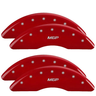 MGP Caliper Covers (FRONT AND REAR): Ram 2500 / 3500 2019 - 2024 w/ Red Finish, MGP Logo