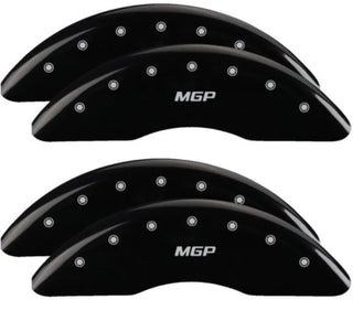 MGP Caliper Covers (FRONT AND REAR): Ram 2500 / 3500 2019 - 2024 w/ Black Finish, Silver Characters, MGP Logo