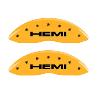 MGP Caliper Covers Yellow Powder Coat HEMI (F&R): Ram 1500 2011-2024