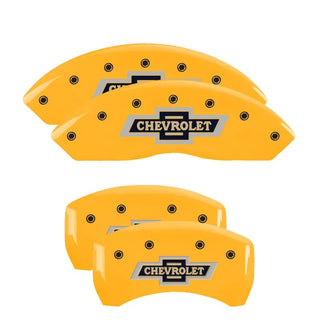 MGP Caliper Covers (FRONT AND REAR): Ram 1500 (11-18) / 1500 Classic (19-24) w/ Yellow Finish, Black Characters, RAM Logo