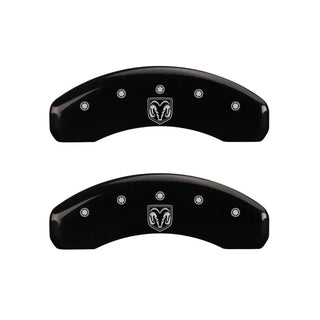 MGP Caliper Covers Black w/ RAM/RAM Head Logo (F&R): Fits RAM 1500 & Classic 2011-2024