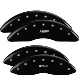 MGP Caliper Covers (FRONT AND REAR): Ram 2500 / 3500 (11-18) w/ Black Finish, Silver Characters, MGP Logo