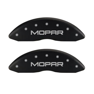 MGP Caliper Covers (FRONT AND REAR): Ram 2500 / 3500 (11-18) w/ Red Finish, Silver Characters, MOPAR Logo