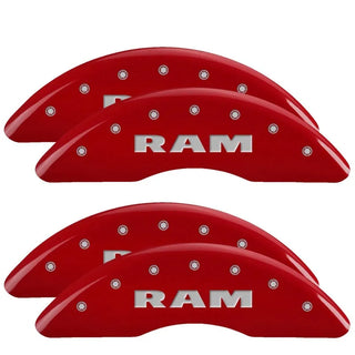 MGP Caliper Covers (FRONT AND REAR): Ram 2500 / 3500 2021 - 2024 w/ Red Finish, MGP Logo