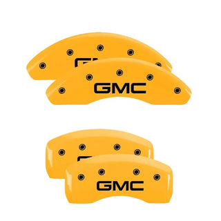 MGP Caliper Covers (FRONT AND REAR): Chrysler 300 (2011-2023) w/ Yellow Finish, Black Characters, CHRYSLER WING Logo