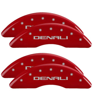 MGP Caliper Covers (FRONT AND REAR): Chrysler 300 (2011-2023) w/ Red Finish, Silver Characters, MOPAR Logo