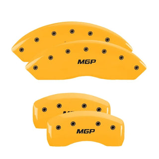 MGP Yellow Caliper Covers Vintage RT Logo (F&R): Dodge Challenger R/T 2009-2010 5.7L HEMI