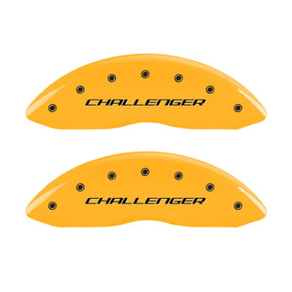 MGP Caliper Covers Challenger Block Logo Yellow (F&R): Dodge Challenger / Charger / Magnum 2005-2010 5.7L HEMI