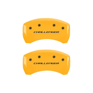 MGP Caliper Covers Challenger Block Logo Yellow (F&R): Dodge Challenger / Charger / Magnum 2005-2010 5.7L HEMI