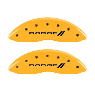 MGP Caliper Covers Magnum Logo Yellow (F&R): Dodge Challenger / Charger / Magnum 2005-2010 5.7L HEMI