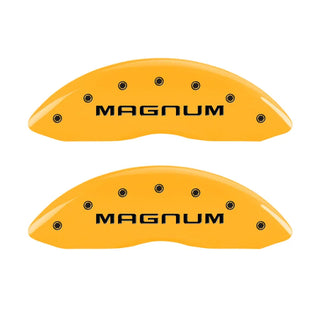 MGP Yellow Caliper Covers Magnum Logo (F&R): Dodge Magnum R/T 2006-2008 5.7L HEMI