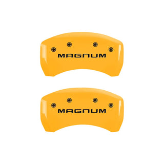 MGP Yellow Caliper Covers Magnum Logo (F&R): Dodge Magnum R/T 2006-2008 5.7L HEMI