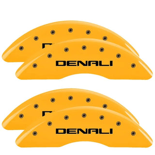 MGP Caliper Covers (FRONT AND REAR): Chrysler 300 (2011-2023) w/ Yellow Finish, Black Characters, MOPAR Logo