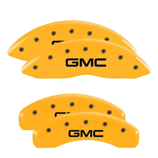 MGP Caliper Covers (FRONT AND REAR): Chrysler 300 (2011-2023) w/ Yellow Finish, Black Characters, 300 Logo