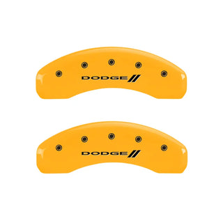 MGP Caliper Covers (F&R): Dodge Durango (07-09) / Ram 1500 (06-10) w/ Yellow Finish - Black