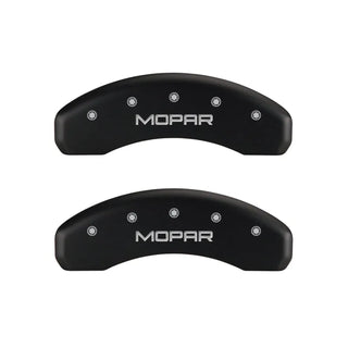 MGP Caliper Covers (FRONT AND REAR): Chrysler 300 (2005-2014) w/ Red Finish, Silver Characters, MOPAR Logo