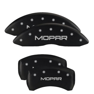 MGP Caliper Covers (FRONT AND REAR): Chrysler 300 (2005-2014) w/ Black Finish, Silver Characters, MGP Logo