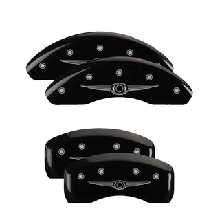 MGP Caliper Covers (FRONT AND REAR): Chrysler 300 (2005-2014) w/ Yellow Finish, Black Characters, MGP Logo