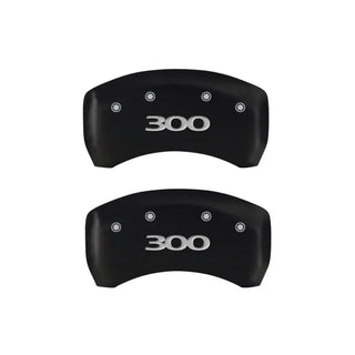 MGP Caliper Covers (FRONT AND REAR): Chrysler 300 (2005-2010) w/ Red Finish, Silver Characters, 300 Logo