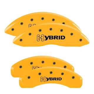 MGP Caliper Covers (FRONT AND REAR): Chrysler 300 (2011-23) w/ Yellow Finish, Black Characters, 300 Logo