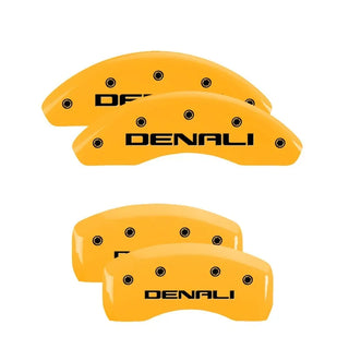 MGP Caliper Covers (FRONT AND REAR): Chrysler 300 (11-23) w/ Yellow Finish, Black Characters, 300 Logo