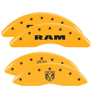MGP Caliper Covers (F&R): Dodge Ram (02-10) - Yellow/Black