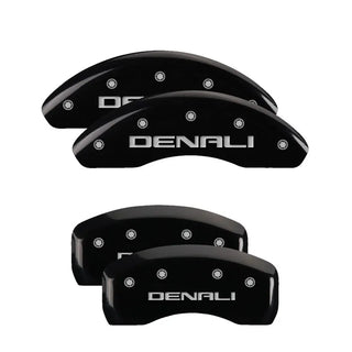 MGP Caliper Covers (FRONT AND REAR): Chrysler 300 (11-23) w/ Black Finish, Silver Characters, 300 Logo