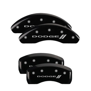 MGP Caliper Covers (FRONT AND REAR): Dodge Neon (03-05) w/ Yellow Finish, Black Characters, DODGE Logo, Stripes