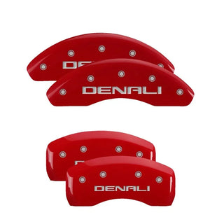 MGP Caliper Covers (FRONT AND REAR): Chrysler 300 (11-23) w/ Red Finish, Silver Characters, 300 Logo