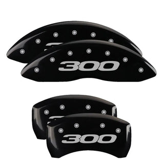 MGP Caliper Covers (FRONT AND REAR): Chrysler 300 (2005-10) w/ Yellow Finish, Black Characters, 300 Logo