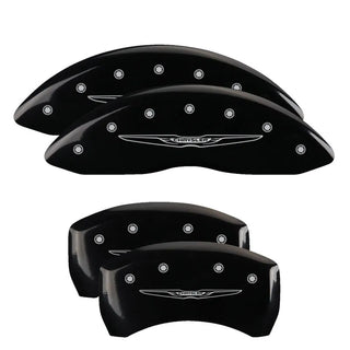 MGP Caliper Covers (FRONT AND REAR): Chrysler 300 (2005-10) w/ Yellow Finish, Black Characters, CHRYSLER WING Logo
