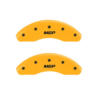MGP Caliper Covers (FRONT AND REAR): Dodge Neon (03-05) w/ Yellow Finish, Black Characters, MGP Logo