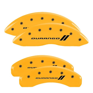 MGP Caliper Covers (F&R): Dodge Durango / Ram 1500 / Ram 1500 Van (02-06) w/ Yellow - Black DURANGO