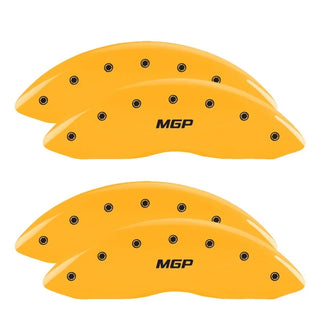 MGP Caliper Covers (FRONT AND REAR): Dodge Viper (2001-2002) w/ Yellow Finish, Black Characters, MGP Logo