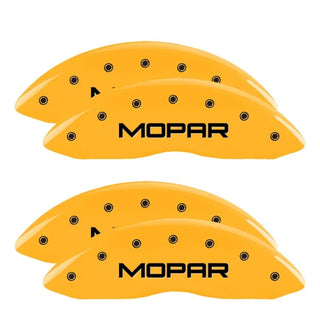 MGP Caliper Covers (FRONT AND REAR): Dodge Viper (2001-02) w/ Yellow Finish, Black Characters, MOPAR Logo