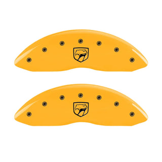 MGP Caliper Covers (FRONT AND REAR): Dodge Viper (2001-2002) w/ Yellow Finish, Black Characters, VIPER Logo, SNAKE Logo