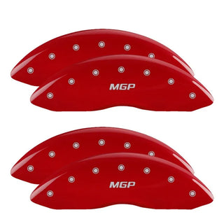 MGP Caliper Covers (FRONT AND REAR): Dodge Viper (2001-2002) w/ Red Finish, Silver Characters, MGP Logo