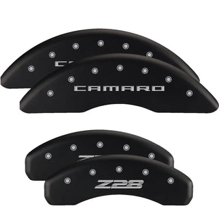 MGP Caliper Covers (FRONT AND REAR): Dodge Viper (2001-2002) w/ Black Finish, Silver Characters, MOPAR Logo