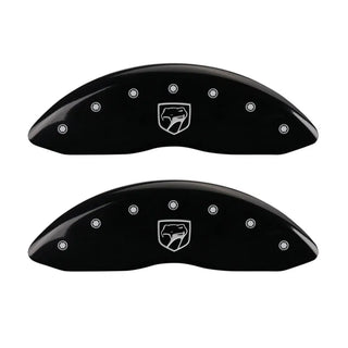 MGP Caliper Covers (FRONT AND REAR): Dodge Viper (2001-2002) w/ Black Finish, Silver Characters, VIPER Logo